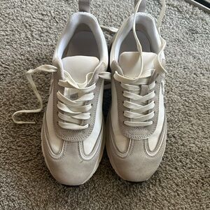 Tory Burch Cream and Gray Sneakers